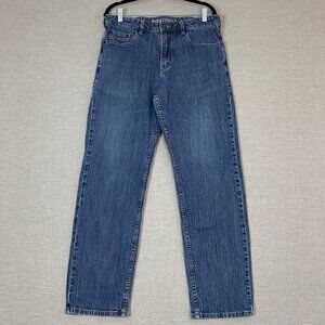 Denver Hayes Jeans Relaxed Fit Flextech Blue Striated Straight Leg 34 X 32 Tag